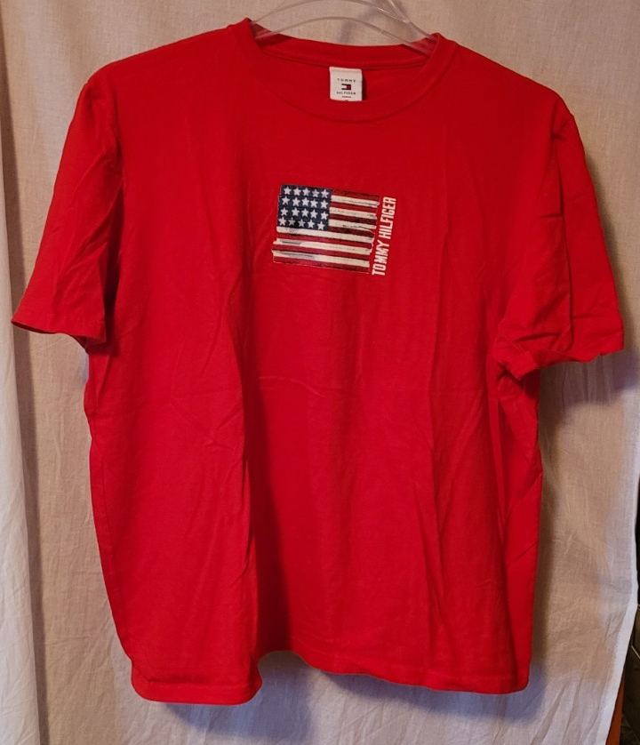 Women&#39;s Tommy Hilfiger T-Shirt Size XL Red American Flag Fourth of July ... - $16.99