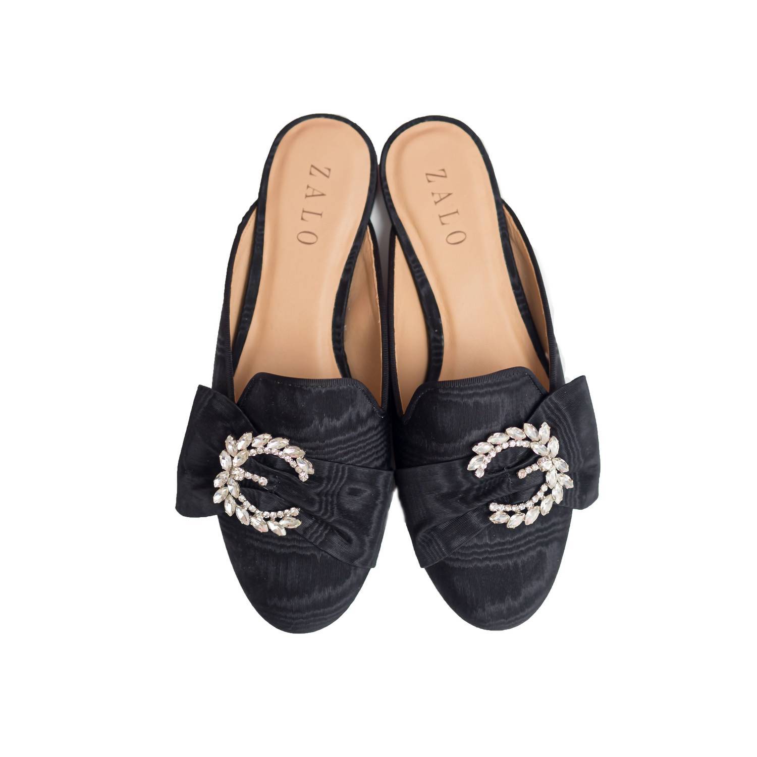 House Of Zalo cheers moire mule in Black