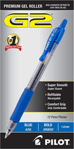 Pilot, G2 Premium Gel Roller Pens, Bold Point 1 Mm, Pack of 12, Blue - $23.31