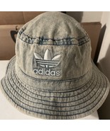 Adidas Bucket Hat OSFM Blue Acid Wash Denim Sun Cap One Size Mens - $20.46 CAD