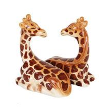 Sitting Giraffes Ceramic Magnetic Salt and Pepper Shaker Set - $17.80