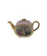 Sadler Barrel Tea Pot Victorian Scene Pink w Gold Trim 1781 BW England - $2,841.04 MXN