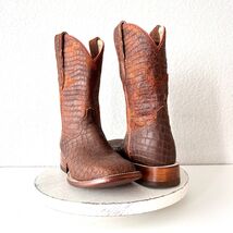 NEW Capitan CISCO Mens Cowboy Boots Sz 8D Brown Leather Wide Square Toe ... - $319.81 CAD