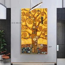 Hand Painted Classic Gustav Klimt kiss Abstract Canvas Modern Arts - £301.59 GBP+