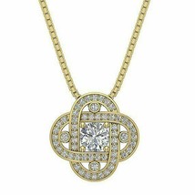 0.85 Ct Round Diamond Fashion pendent Without Chain 14k Yellow Gold Over - £82.98 GBP