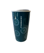 STARBUCKS 2016 12oz Ceramic Tumbler City Wheels Teal Design, w/ Lid, NEW - €25,30 EUR