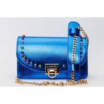 The Caris Sax Blue Leather Handbag image 5