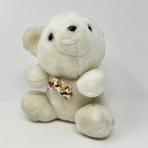 Sugar Loaf Plush Bear White Floral Bowtie Stuffed Animal 8 Inch 1998 90s Vtg - £9.88 GBP