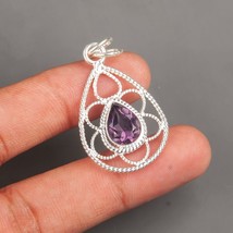 African Amethyst Gemstone 925 Silver Pendant Handmade Jewelry Pendant - £9.00 GBP