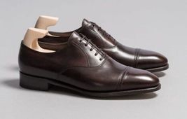 Handmade Brown Leather Oxfords Shoes, Best custom Leather Shoes For Men - £127.49 GBP