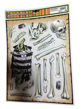 Haunted House Horror Props Creepy Decal Clings Halloween Decorations-SKULL Bones - £3.86 GBP