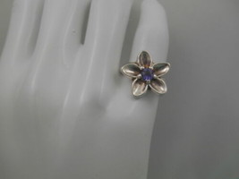 Vintage Tiffany &Co. Rare Nature Iolite Flower Ring Sterling Silver 1993, Pouch - $258.63