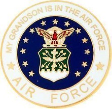 USAF MY GRANDSON IS IN THE AIR FORCE LAPEL PIN - £11.13 GBP