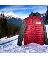 aeropostale sporty red charcoal size M aero NYC-1987 hooded jacket 15551... - $35.27 CAD