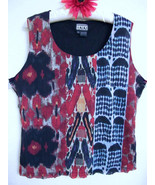 Berek Artsy Tribal Print Double Layer Stretch Mesh Tank Top XXL 2XL Slee... - €18,96 EUR