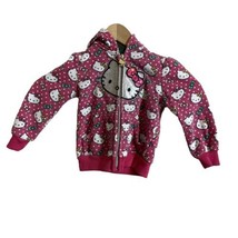 Hello Kitty Baby Girls Pink Zip Hoodie Jacket Size 18M Silver Kitty - $8.73