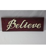 Celebrate It BELIEVE Sign By Pinecone Lodge - 18&quot; x 6&quot; Wood &amp; Metal Wall... - $18.60