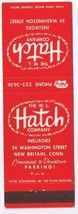 Matchbook Cover W L Hatch Co Insurance New Britain Connecticut - £0.78 GBP