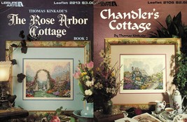 2X Thomas Kinkade&#39;s The Rose Arbor &amp; Chandler&#39;s Cottage Cross Stitch Pat... - $13.99