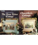 2X Thomas Kinkade&#39;s The Rose Arbor &amp; Chandler&#39;s Cottage Cross Stitch Pat... - $13.99