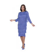 Divine  Casual Fringe Knee-Length Lavender   Layered Dress with Beaded D... - €115,48 EUR
