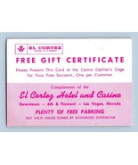 Vtg El Cortez Hotel Casino Free Gift Certificate  Las Vegas NV Free Park... - $489.04 MXN