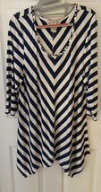 American Rag Cie Long Sleeve Chevron Striped Women&#39;s Blouse Top Size 1X - $7.92