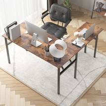 Sogesgame 55 × 55 Inches Large L-Shaped Folding Desk,One-Step, Retro - £179.33 GBP