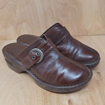BOC Born Women&#39;s Clogs Size 8 M Concept Brown Leather Casual Buckle Shoes - £17.33 GBP