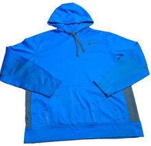 Nike Therma Fit Size Large Long Sleeve Hooded Pullover Sweatshirt Blue *... - $10.77