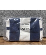 Lancome Rectangular Makeup Pouch Blue White Stripe Cloth Polyester CV - $9.89