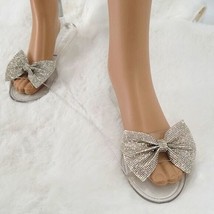 Nicole Miller New York Jelly Sparkle Bow Sandals Size 8 - £19.03 GBP