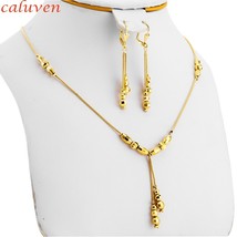 Small Beads Necklace Earrings for Women/Girls,Fashion Charms Ball Sets Gold Colo - £18.86 GBP