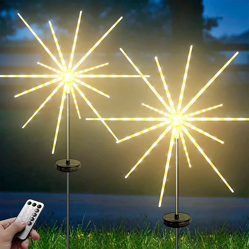 Festive Solar Fireworks Lights LED Lights Outdoor Decoration Meteor  8 Modes Sol - £155.37 GBP