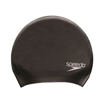 Speedo Unisex Long Hair Swim Cap, Black, One Size  - $25.00