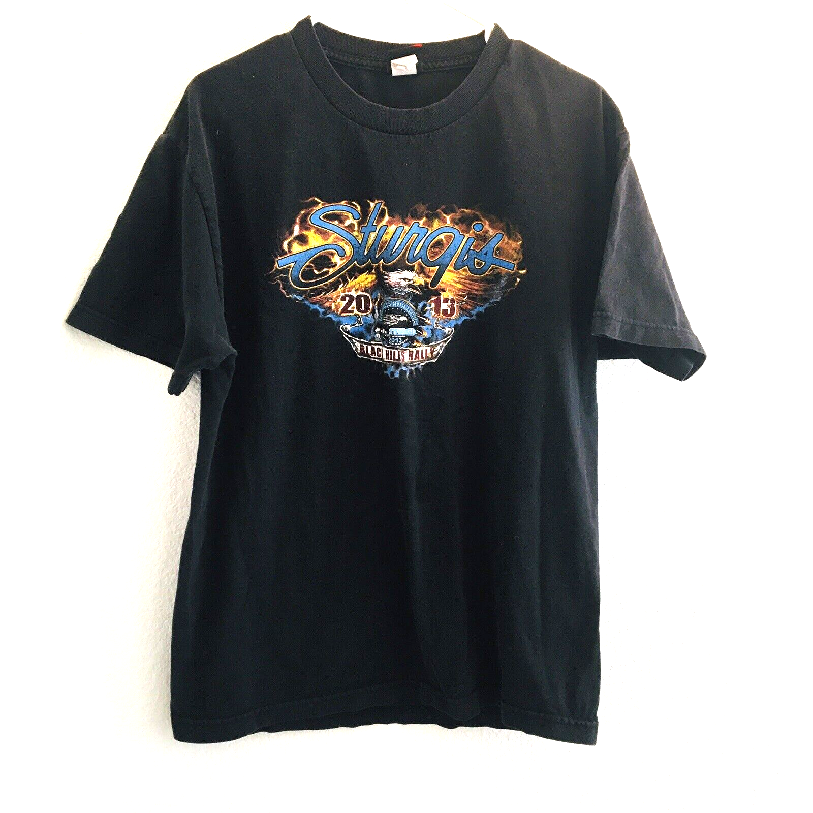 Sturgis 2013 73rd Black Hills Rally Shirt Size L Double Sided Motorcycle... - $21.80