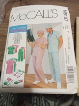 McCall&#39;s Pattern M6107  Unisex Scrubs For Doctor/Nurse Sz Sml-Med-Lrg Uncut - £5.74 GBP