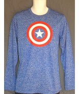 Captain America Shield T-Shirt Mens Small Blue AVENGERS Marvel Comics Ne... - £16.75 GBP