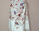 Uzbek Suzani shawl, embroidered Wool scarf, cape - $58.41