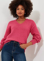 Joe Browns Simple Drop Sleeve Pink V-Neck Jumper  UK 12    (FM120-8) - £20.17 GBP