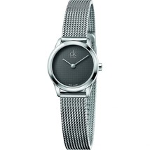 Calvin Klein K3M2312X Minimal Black Dial Mesh Strap 26mm Ladies Watch - £148.58 GBP