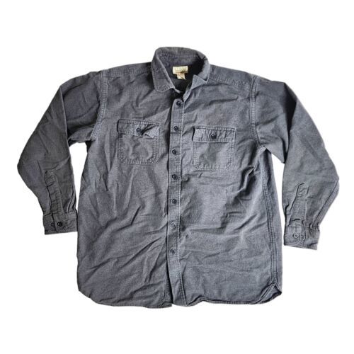 Primary image for LL Bean Flannel Chamois Cloth Shirt Size XL Tall Gray Flannel Button Long Sleeve