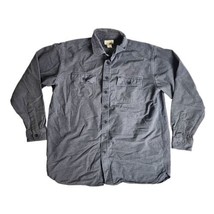 LL Bean Flannel Chamois Cloth Shirt Size XL Tall Gray Flannel Button Long Sleeve - £27.14 GBP