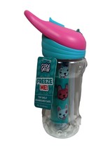 Cool Gear Freeze Me kids water bottle freezer stick straw pink teal puppy 14 oz - £4.74 GBP