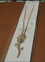 Golden Necklace with Rose - $15.00