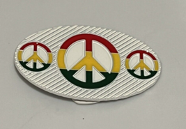 Peace Sign Lines Belt Buckle Interchangeable Enamel Paint Rainbow - £11.01 GBP