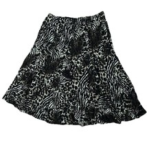 JM Collection Womens XL Skirt Animal Print Stretchy Mesh Overlay Midi Flare - £14.50 GBP