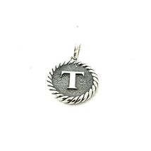 David Yurman Letter T Amulet Sterling Silver Estate DY771 - $296.01