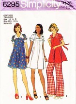 Vtg 1974 Maternity DRESS, TOP &amp; PANTS Simplicity Pattern 6295-s Size 6 &amp;... - £9.59 GBP