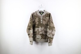 Vtg 90s Cabelas Mens Small Heavyweight Wool Camouflage Sweater Jacket Swacket - £123.87 GBP
